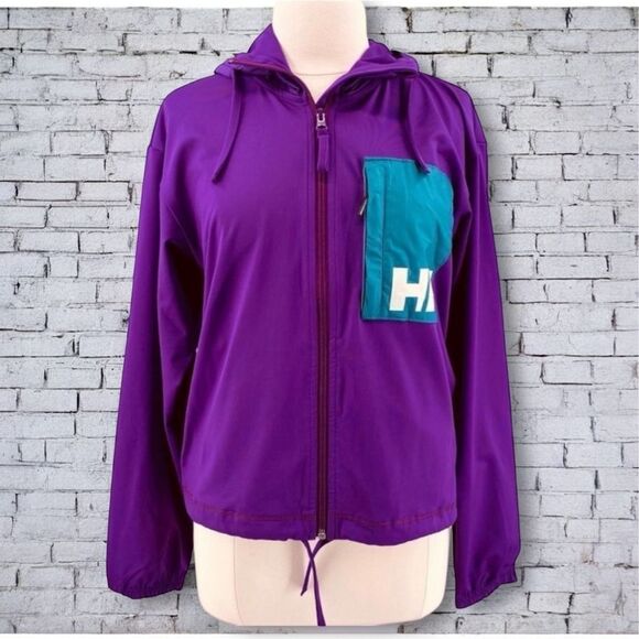 Helly Hansen Purple Cropped Fleece Full Zip Jacket Size Medium - Picture 2 of 8